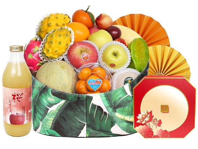 Mid-Autumn Gift Hamper - Mid Autumn Peninsula Moon Cake With Deluxe Juice Fruit Hamper FH161 - M30718A4 Photo