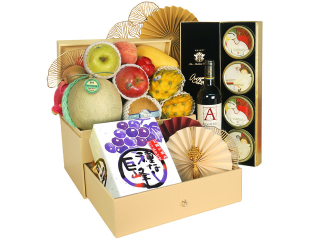 Mid-Autumn Gift Hamper - Mid Autumn Michelin Star Reign Mooncake Luxury Fruit Hamper MR05 - 2MR0719A6 Photo